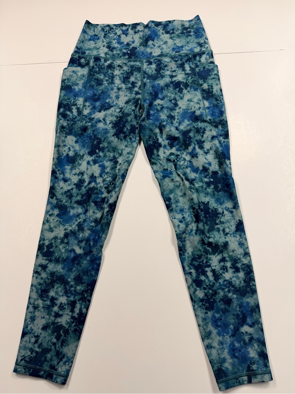 Athleta Salutation stash pocket Blue Tie-Dye High-Rise Jeggings size SP